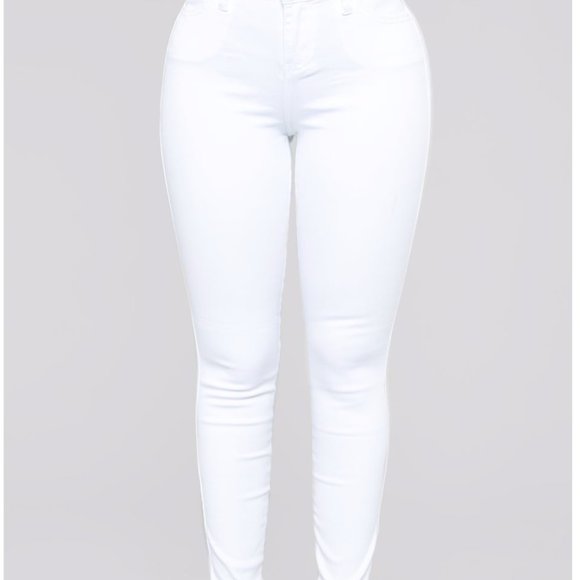 Classic Mid Rise Skinny Jeans - White - Picture 3 of 4